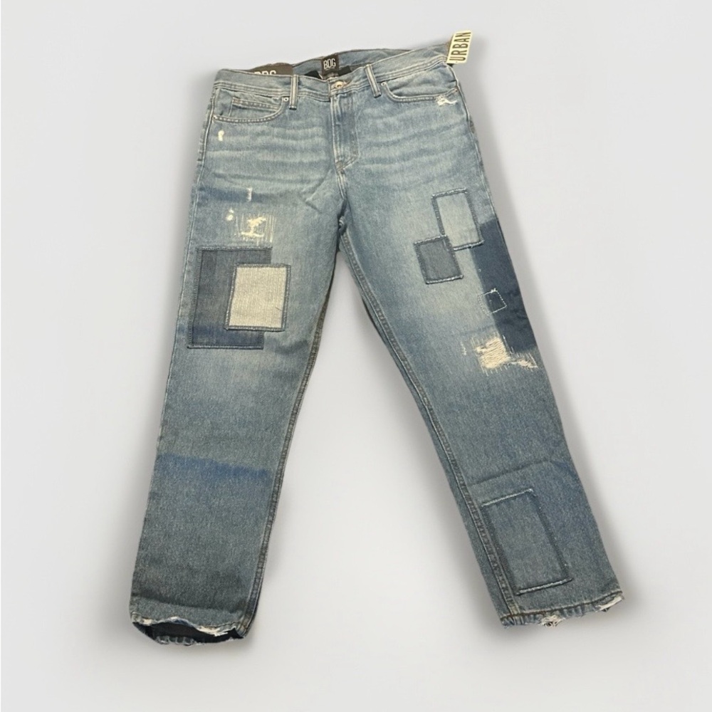 Urban Outfitters BDG Dad Slim Tapered Fit Men's Denim Patchwork Jeans NWT